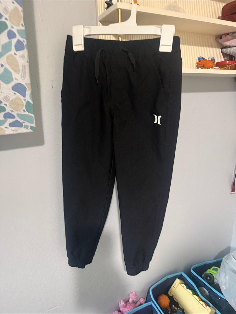 Hurley Black Jogger Pants with White Logo